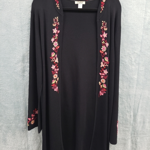 Beatiful Elegant Bright Embroidered Open Cardigan - Picture 3 of 4